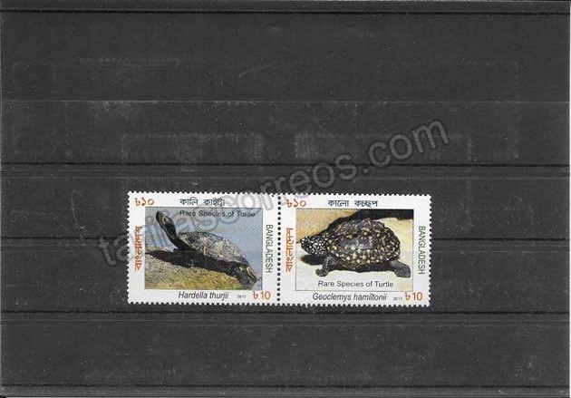 enviar paquetes desde - valor sellos Bangladesh serie de fauna marina