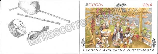 Filatelia sellos Carnet Tema Europa Instrumentos Musicales Bulgariac