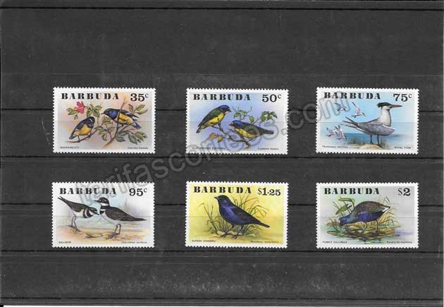 enviar paquetes desde - valor sellos serie de  fauna - aves Barbudas 