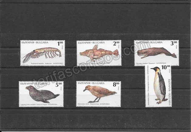   Colección sellos Bulgaria animales del antártico