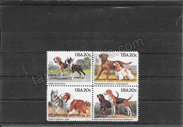 enviar paquetes desde - valor sellos filatelia serie de razas de perros Estados Unidos