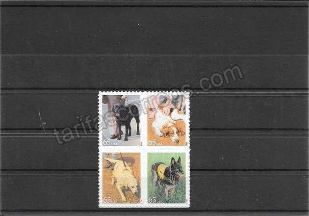 valor y precio Colección sellos serie adhesiva perros razas EE:UU