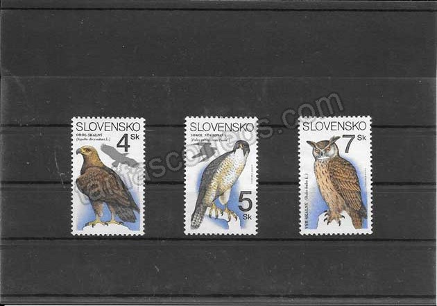 enviar paquetes desde - valor sellos serie de fauna aves rapaces Eslovenia