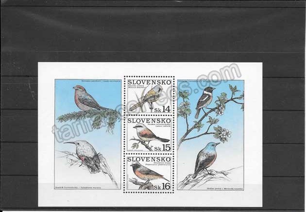 enviar paquetes desde - valor sellos hojita de aves Eslovenia 