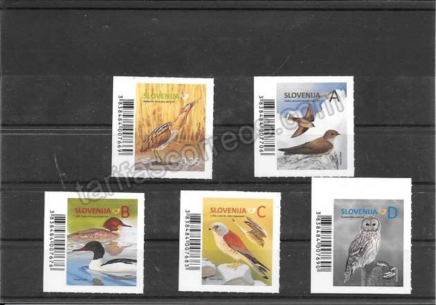 Filatelia sellos serie de fauna aves del país