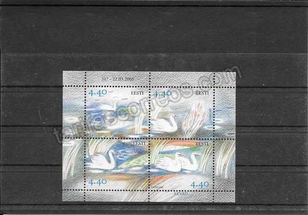 valor y precio Colección sellos hojita bloc fauna cisne Estonia 