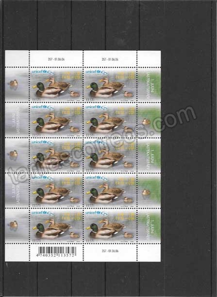 valor y precio Colección sellos mini-pliego de 10 sellos fauna-aves