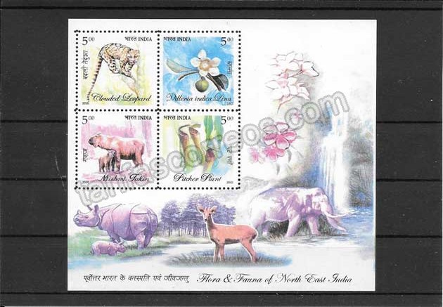 Filatelia sellos fauna y flora de la India