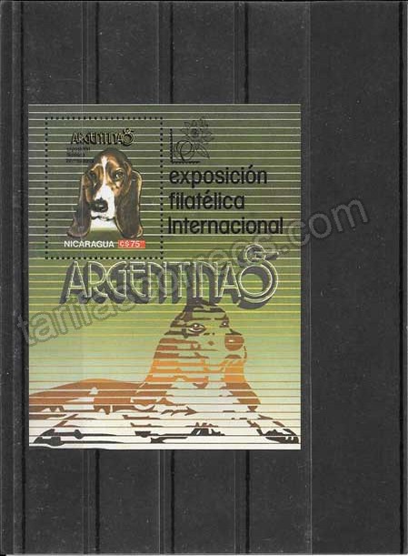 valor y precio Colección sellos hojita bloc de fauna - perros Nicaragua