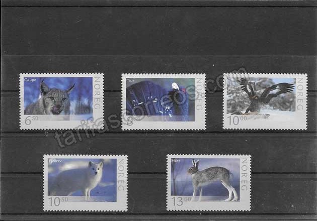 valor y precio Colección sellos serie de fauna salvaje Noruega 