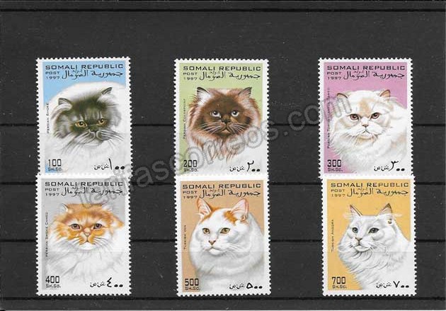 valor y precio Colección sellos fauna - gatos Somalia-1997-02