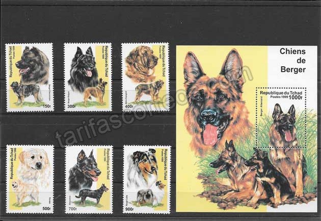 enviar paquetes desde - valor sellos filatelia fauna serie y hojita de perros