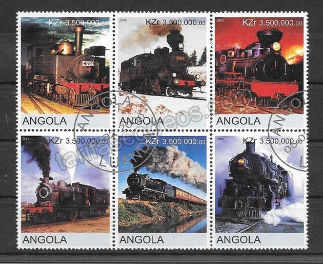 enviar paquetes desde - valor sellos trenes antiguos de Angola