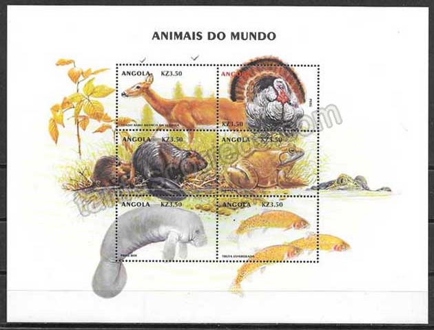 Filatelia fauna Angola 2000