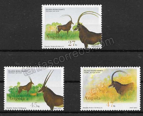 enviar paquetes desde - valor sellos fauna 2003 Angola