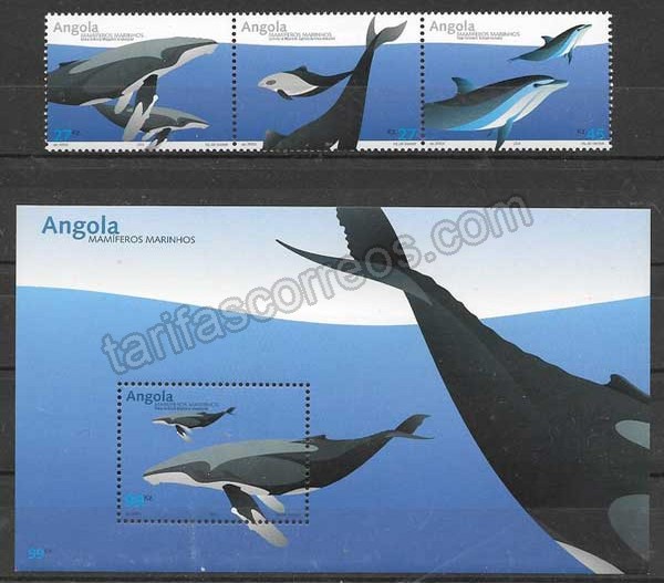 enviar paquetes desde - valor sellos fauna marina Angola 2004