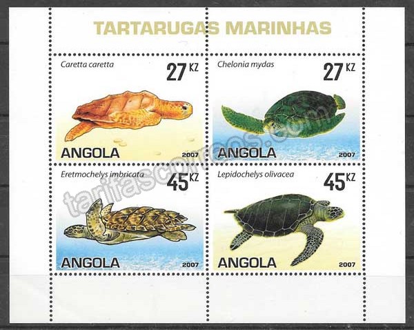 enviar paquetes desde - valor sellos colección fauna Angola 2007