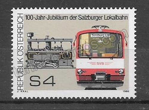 Filatelia sellos transporte ferroviario 1986