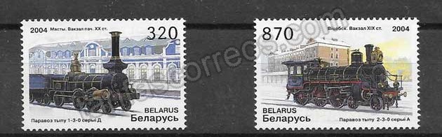 Filatelia sellos locomotoras de Bielorrusia