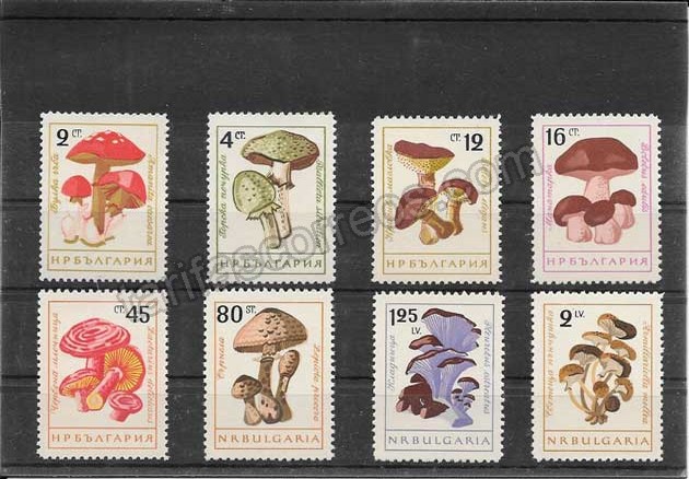 Filatelia sellos serie de flora - setas