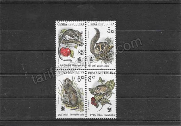 valor y precio Colección sellos serie de roedores hábitat