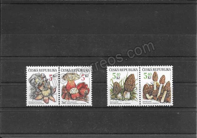 Filatelia sellos serie de flora - setas de Tchequia