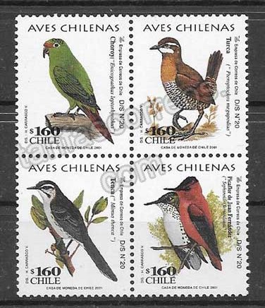 enviar paquetes desde - valor sellos fauna Chile 2001