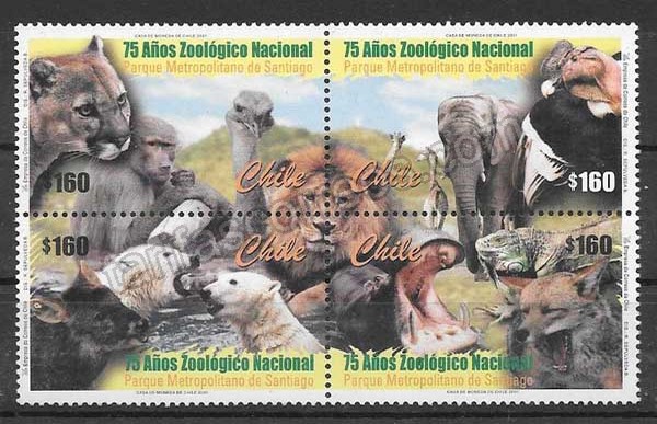 enviar paquetes desde - valor sellos fauna Chile 2001