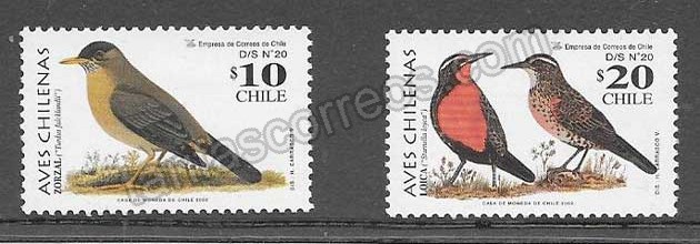 enviar paquetes desde - valor sellos aves 2002 Chile 2002