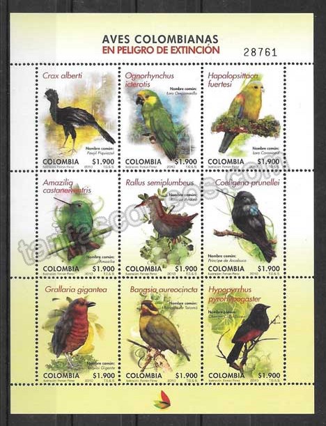 enviar paquetes desde - valor sellos diversidad de fauna Colombia 2010