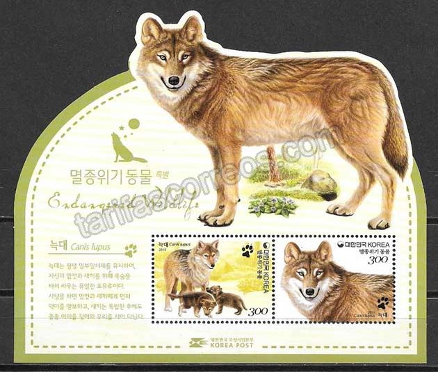 enviar paquetes desde - valor sellos fauna Corea 2015