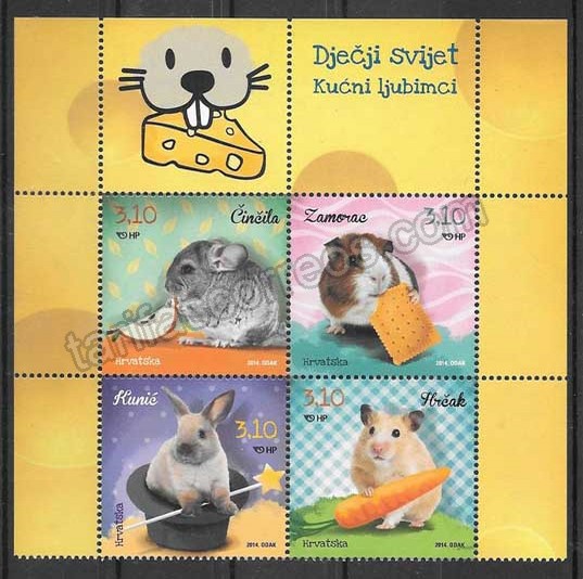 Filatelia sellos animales de compañía Croacia 2014