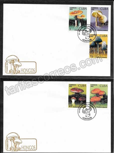 enviar paquetes desde - valor sellos sobres de primer día de hongos cubanos