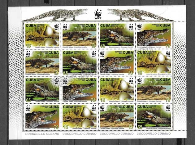 enviar paquetes desde - valor sellos  hojita de fauna - cocodrilos