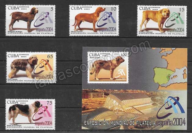enviar paquetes desde - valor sellos diversidad de perros Cuba 2004