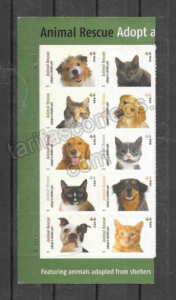 enviar paquetes desde - valor sellos filatelia protección fauna - perros abandonados EE:UU