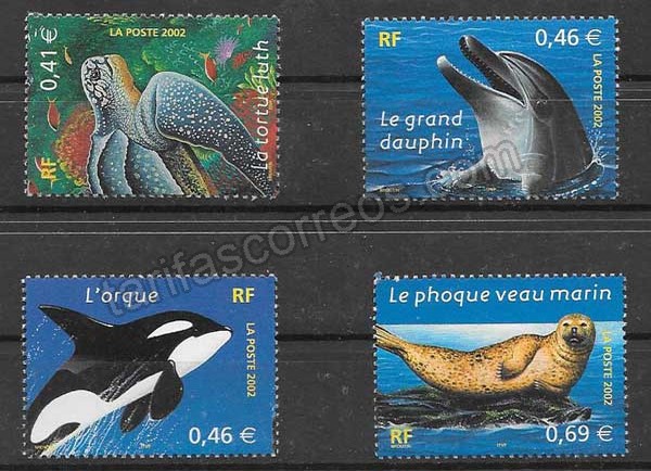 enviar paquetes desde - valor sellos filatelia naturaleza de Francia 2002