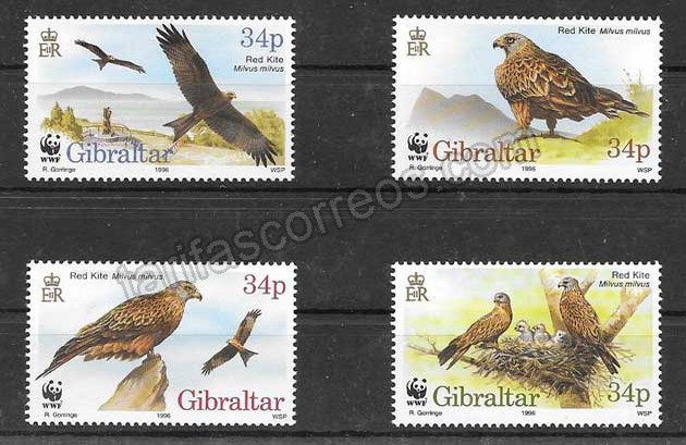 comprar Estampillas fauna protegida Gibraltar 1996
