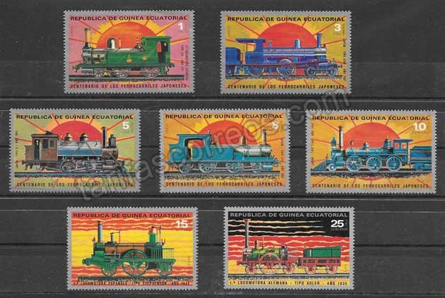 valor y precio Colección sellos trenes de guinea ecuatorial