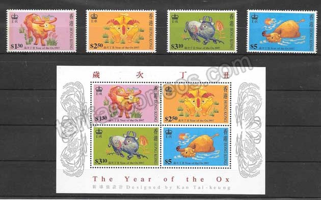 valor y precio Colección sellos año lunar del búfalo