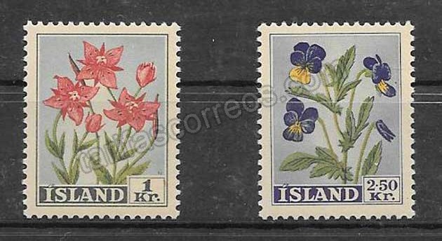  Colección Sellos Flora Islandia 1958