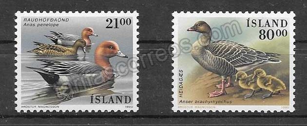 enviar paquetes desde - valor sellos filatelia Fauna Islandia 1990