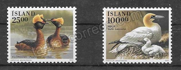 enviar paquetes desde - valor sellos filatelia fauna de Islandia 1991