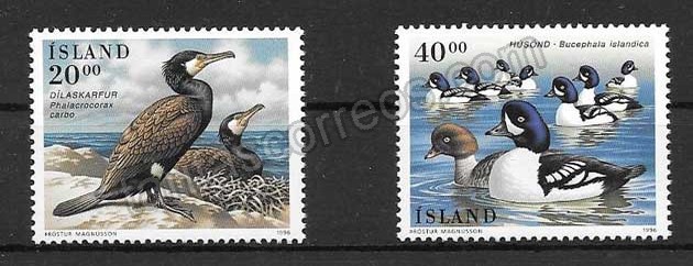 enviar paquetes desde - valor sellos aves Islandia 1996