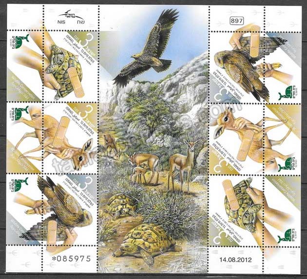 valor y precio Colección sellos fauna Israel 2012