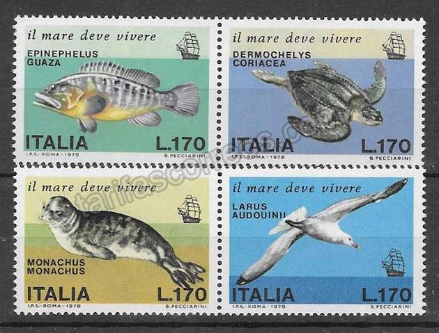 Filatelia fauna Italia 1978
