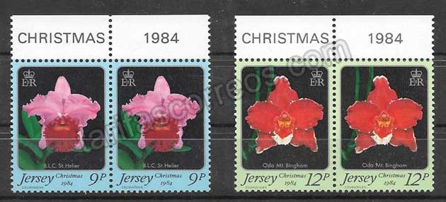  Sellos orquídeas de Jersey 1984