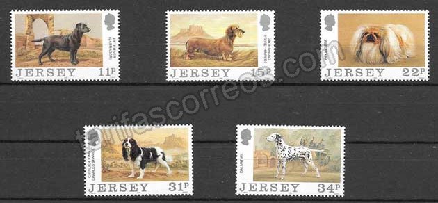 valor y precio Colección sellos perros de raza de Jersey