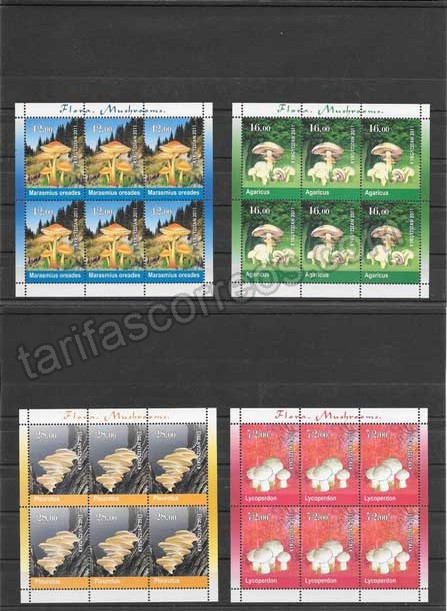 valor y precio Colección sellos hojitas de flora - setas