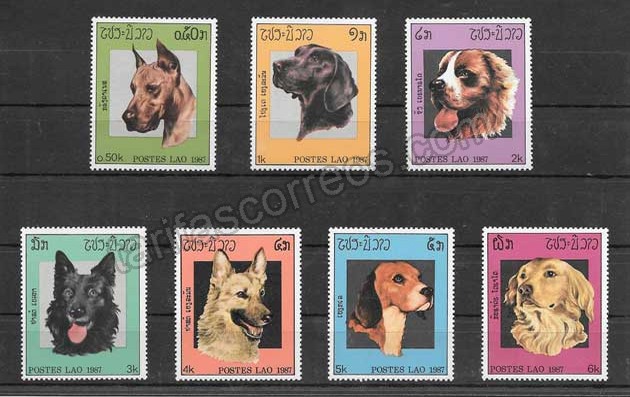Filatelia sellos perros de razas 1987